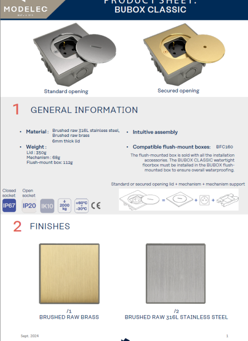 BUBOX CLASSIC datasheet - Bubox by MODELEC